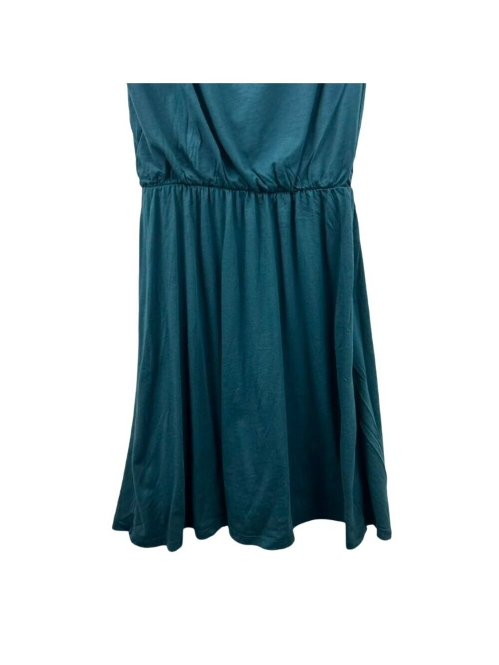 Garnet Hill Blouson Boatneck Knit Dress Women's Medium Teal Blue Organic Cotton - Picture 12 of 16